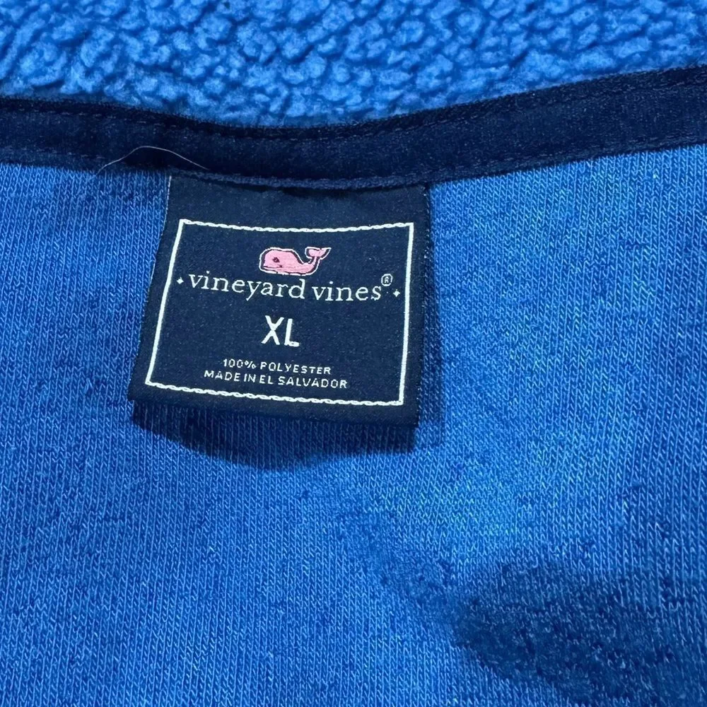 Vineyard Vines Blue Green Sherpa Pullover Sweatshirt Men’s XL